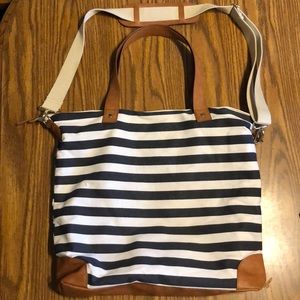 Striped travel bag